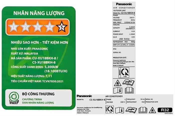 Điều Hoà Panasonic Inverter 18.000 BTU 1 Chiều CU/CS-XU18BKH-8